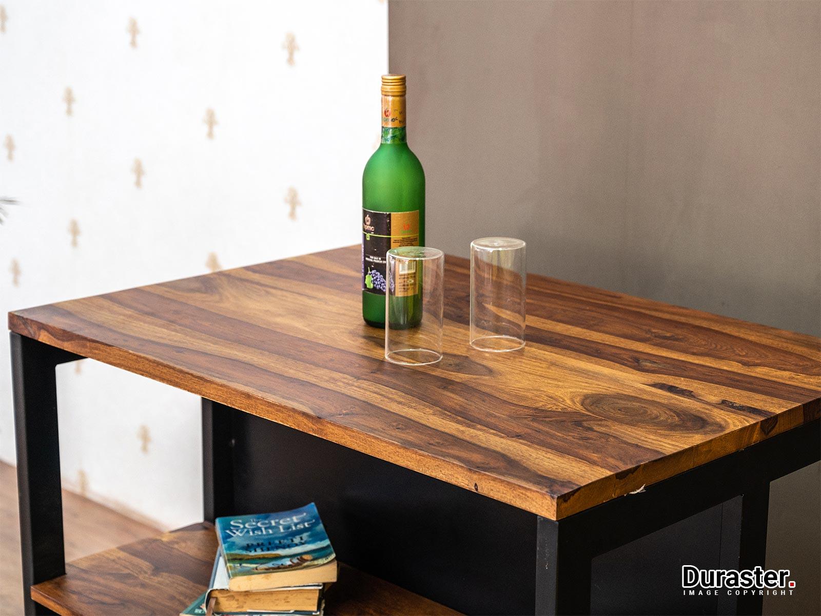 Dudi Furniture Verge Industrial Kitchen Island Table with 2 Shelves