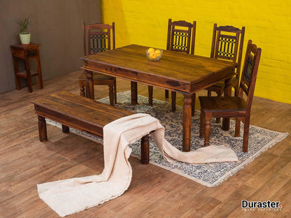 Dudi Furniture Vismit Solid Sheesham Wood Dining Table