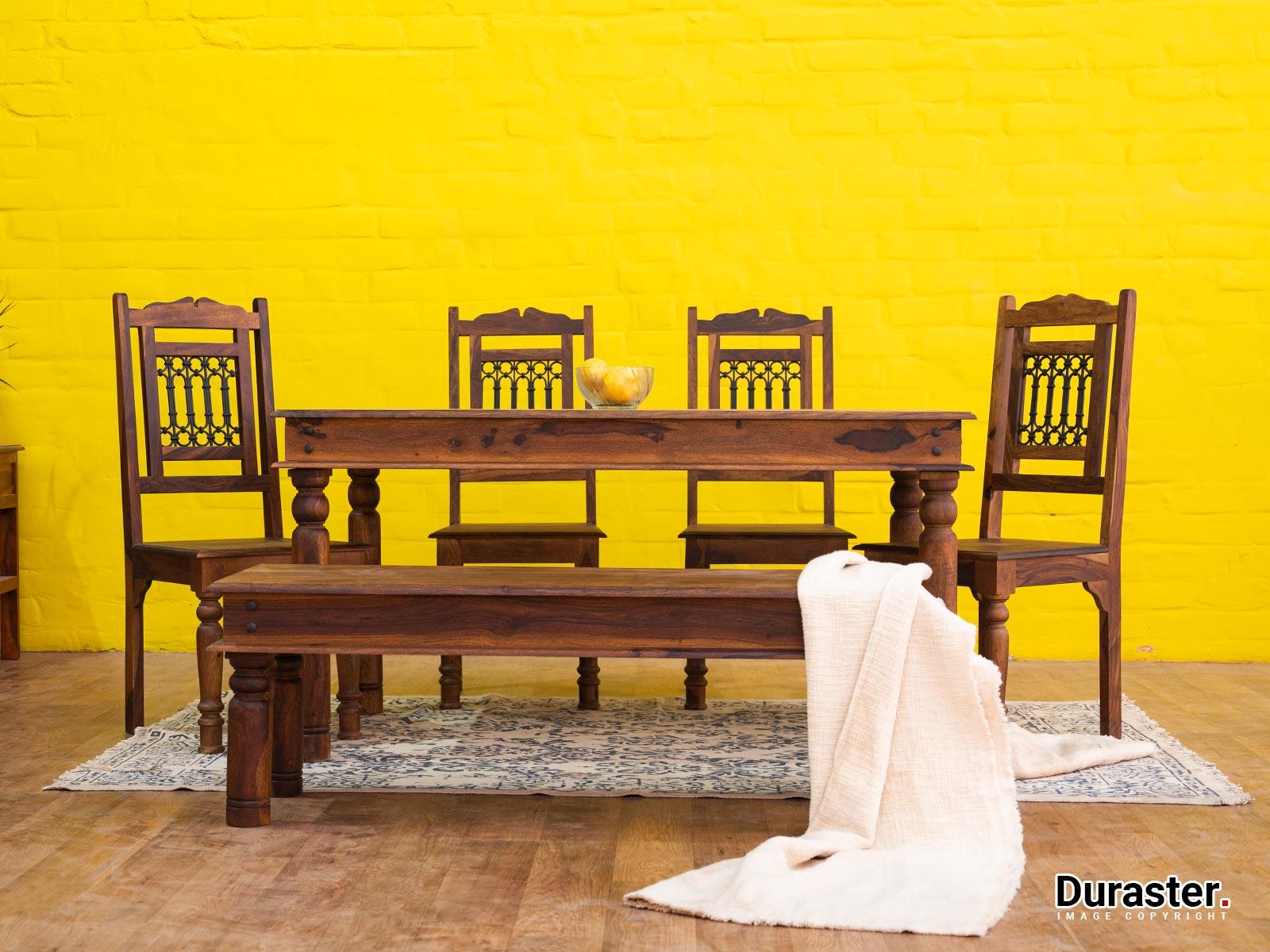 Dudi Furniture Vismit Solid Sheesham Wood Dining Table
