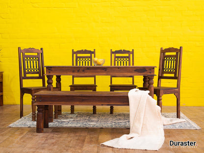 Dudi Furniture Vismit Solid Sheesham Wood Dining Table