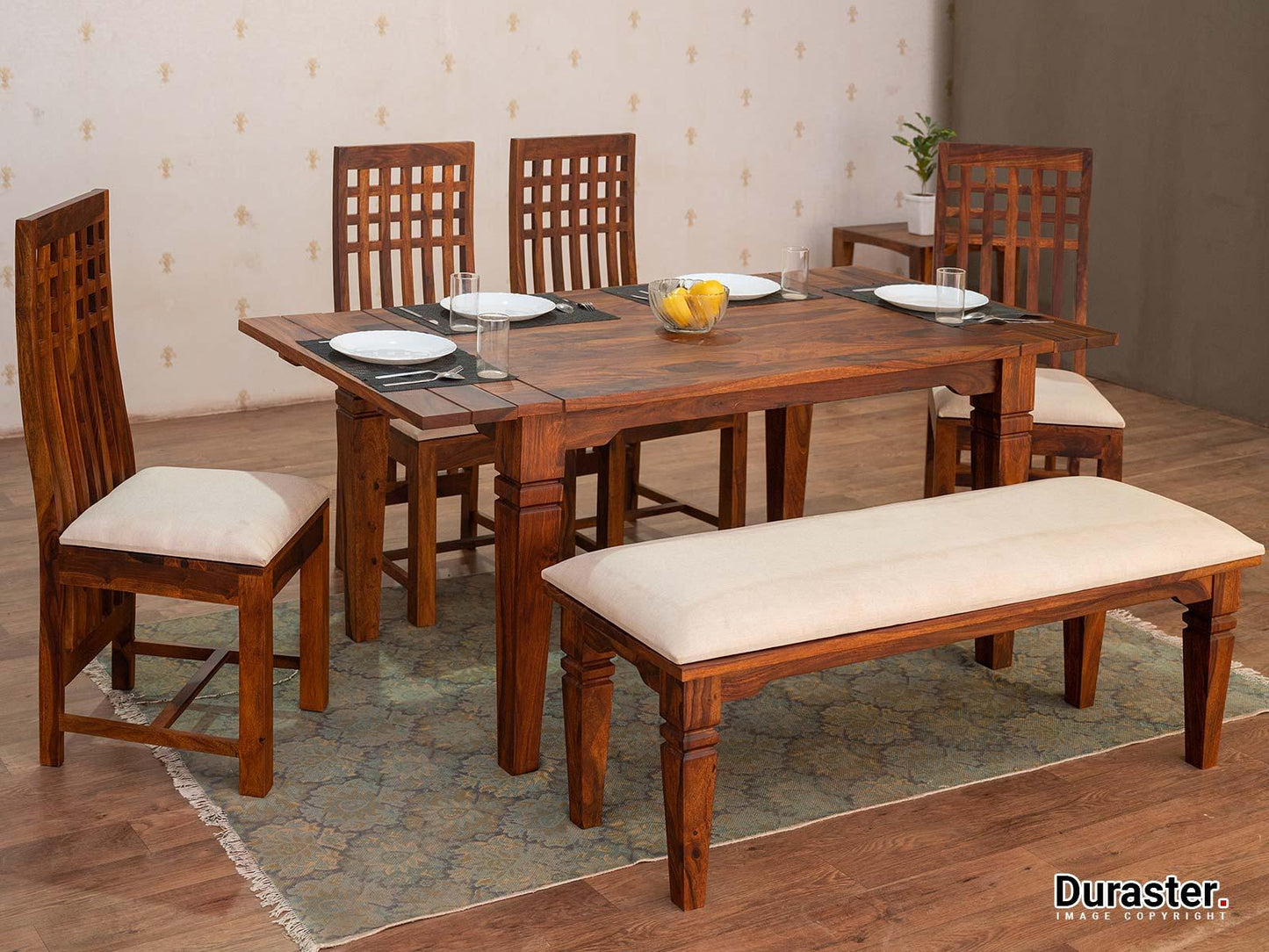 Dudi Furniture Vismit Solid Sheesham wood Dining Set