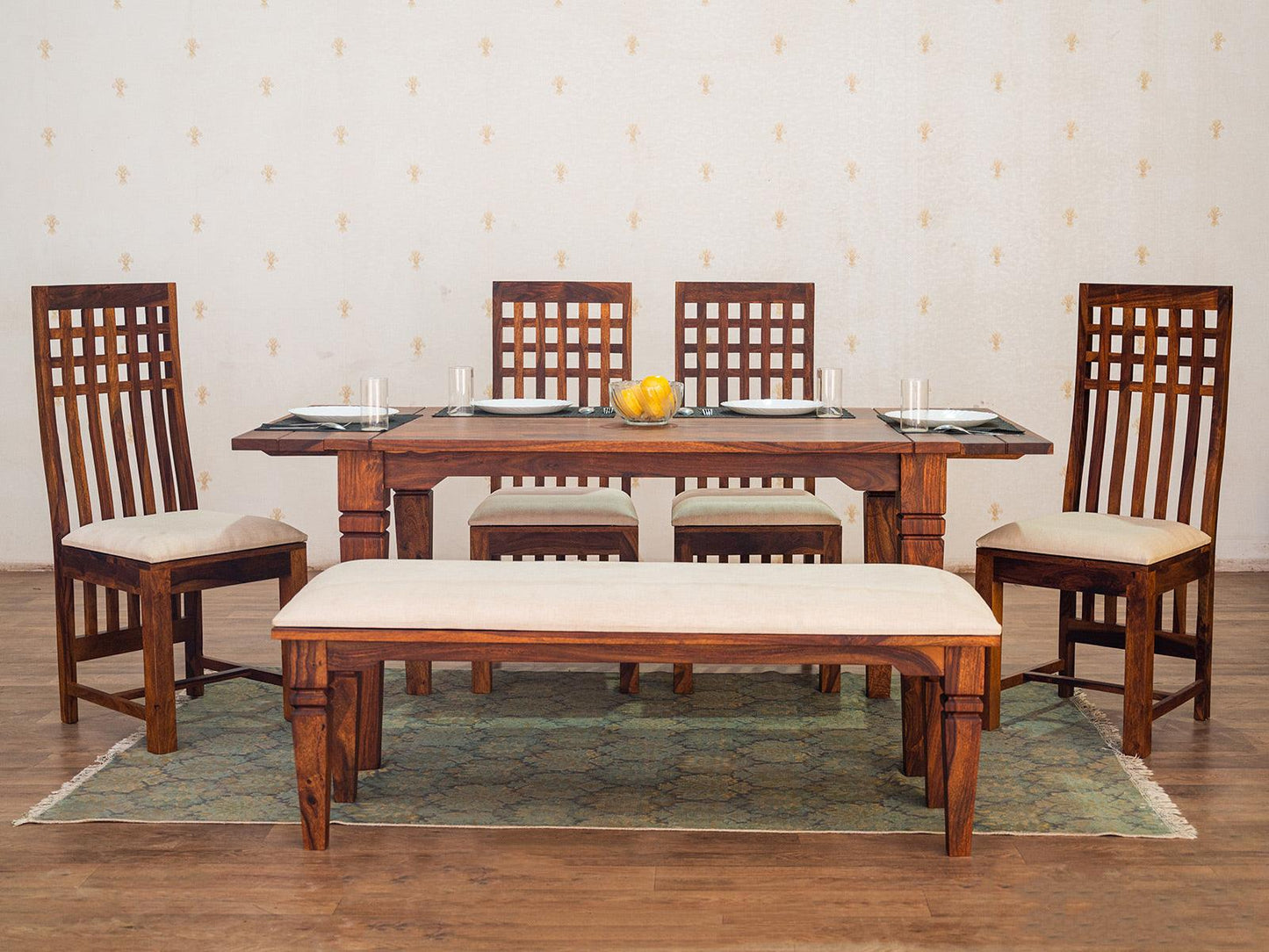 Dudi Furniture Vismit Solid Sheesham wood Dining Set