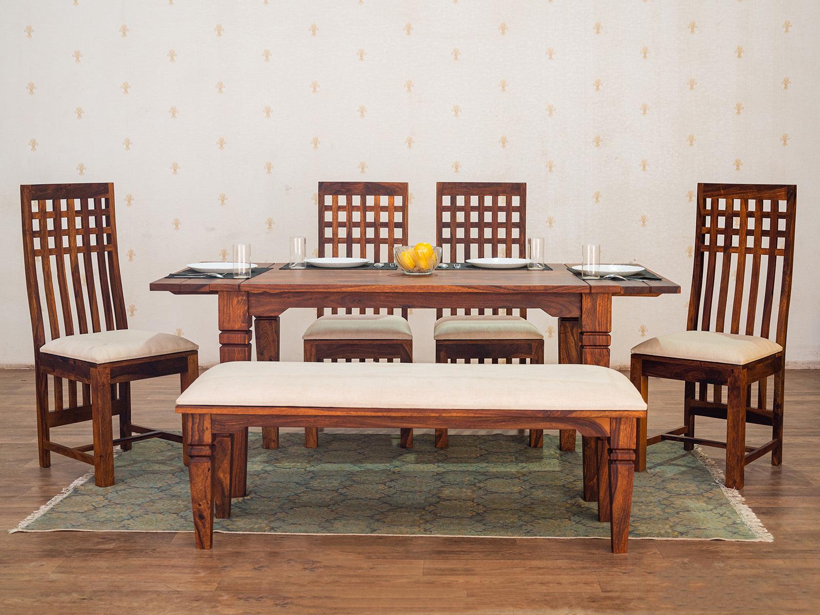 Dudi Furniture Vismit Solid Sheesham wood Dining Set