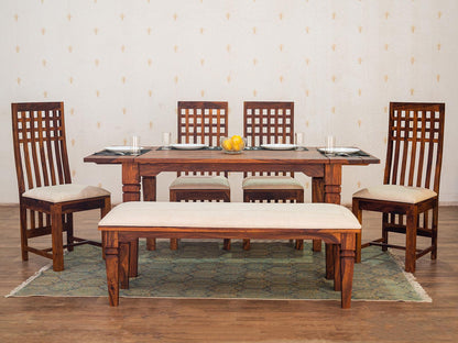 Dudi Furniture Vismit Solid Sheesham wood Dining Set