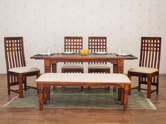 Dudi Furniture Vismit Solid Sheesham wood Dining Set