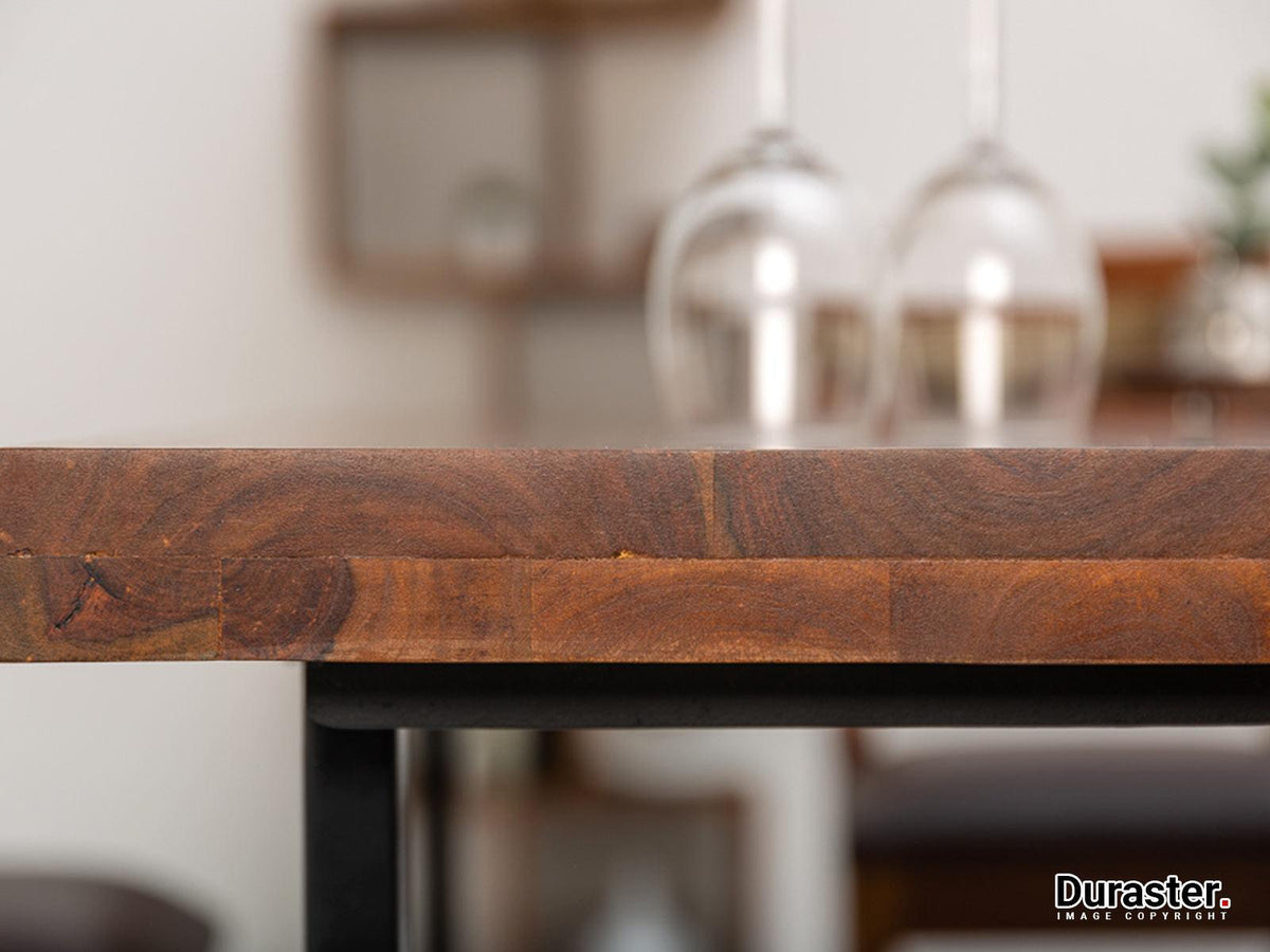 Dudi Furniture Vismit Solid Sheesham wood Dining Table with Iron Frame
