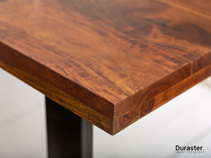 Dudi Furniture Vismit Solid Sheesham wood Dining Table with Iron Frame