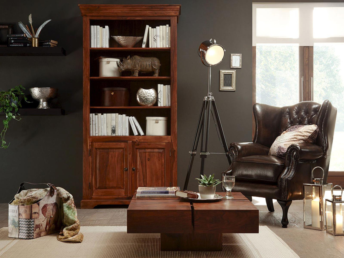 Dudi Furniture Vismit Solid Sheesham Wood Book Shelf