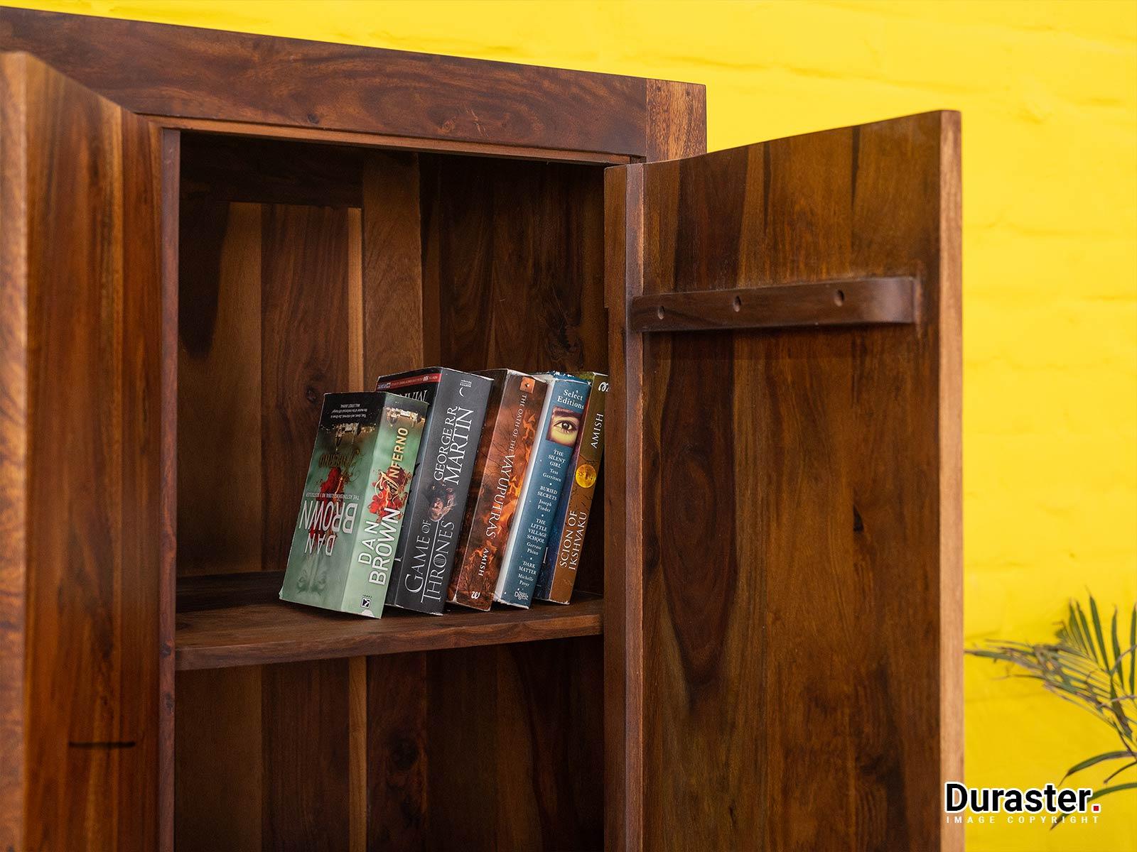 Dudi Furniture Vismit Modern Sheesham Wood Wardrobe Cabinet