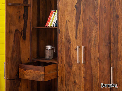 Dudi Furniture Vismit Modern Sheesham Wood Wardrobe Cabinet