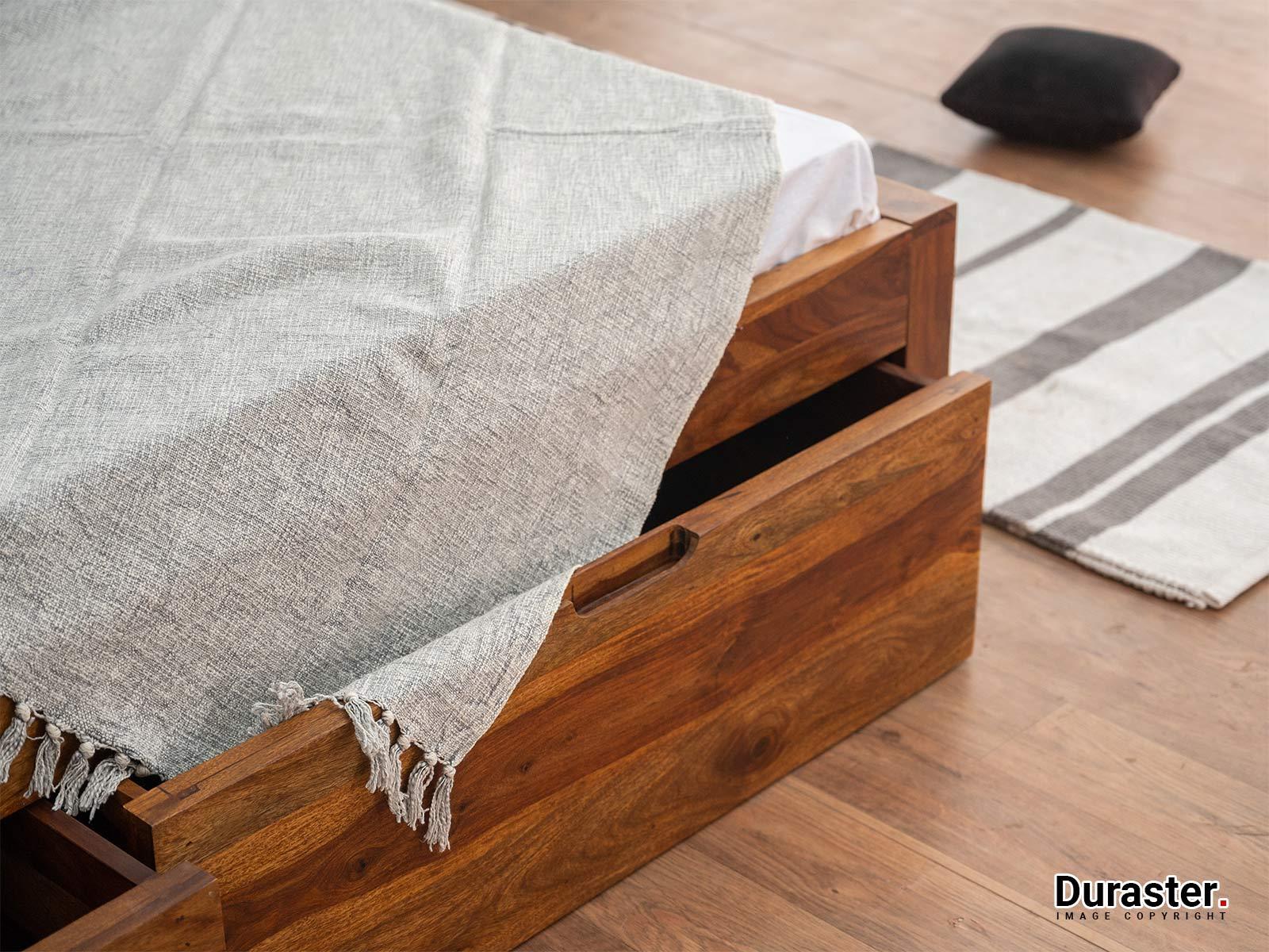 Dudi Furniture Metro Solid Sheesham Wood Storage King Size Bed With 4