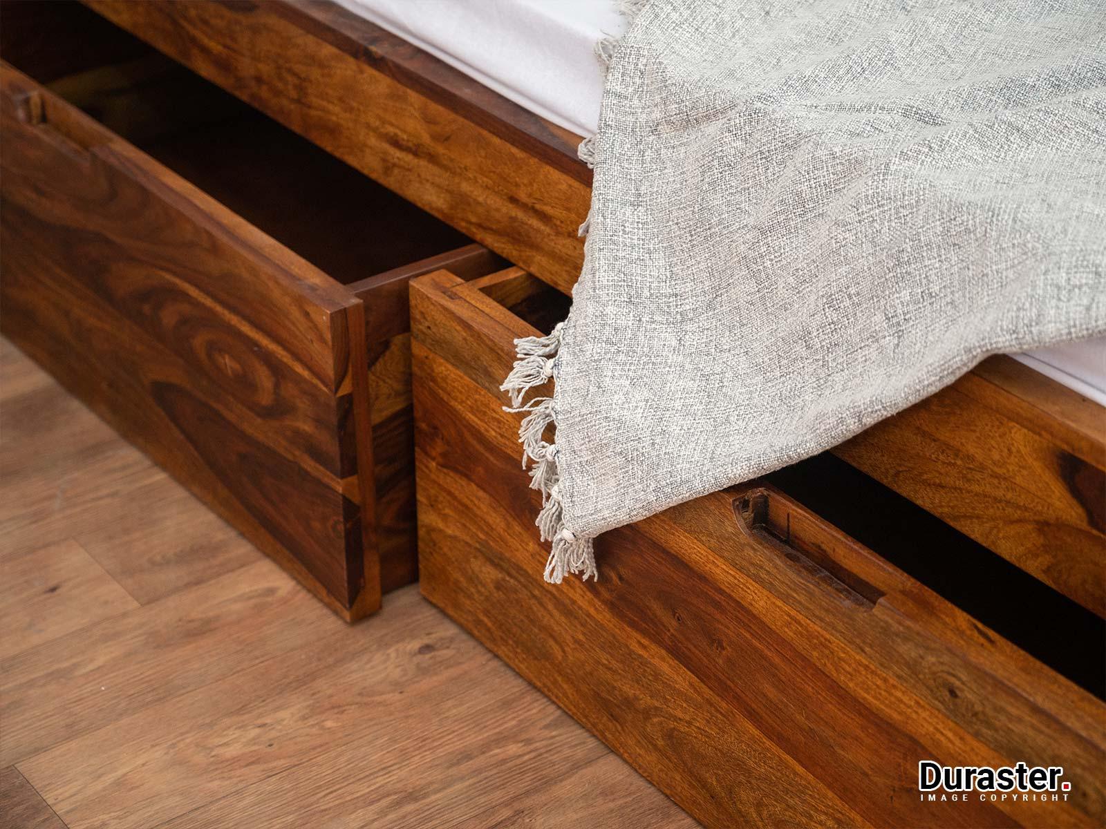 Dudi Furniture Metro Solid Sheesham Wood Storage King Size Bed With 4