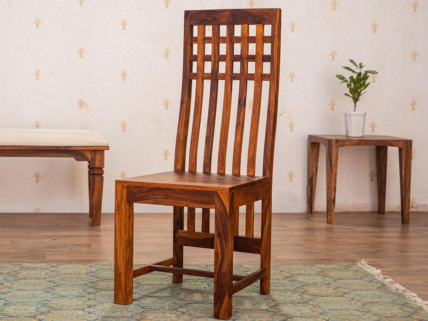 Dudi Furniture Vismit Modern Sheesham wood Dining chair