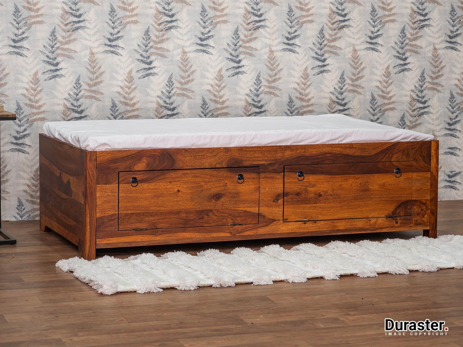 Dudi Furniture Vismit Solid Sheesham wood Storage Divan (36" x 72")