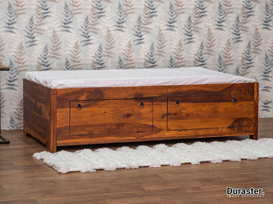 Dudi Furniture Vismit Solid Sheesham wood Storage Divan (36" x 72")