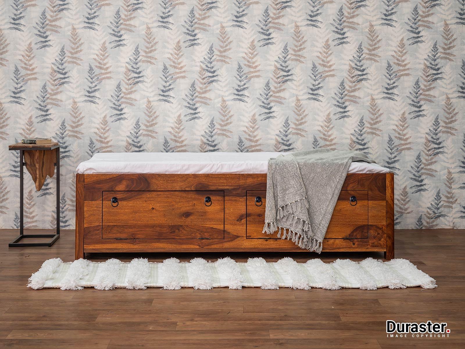 Dudi Furniture Vismit Solid Sheesham wood Storage Divan (36" x 72")