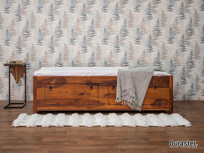 Dudi Furniture Vismit Solid Sheesham wood Storage Divan (36" x 72")
