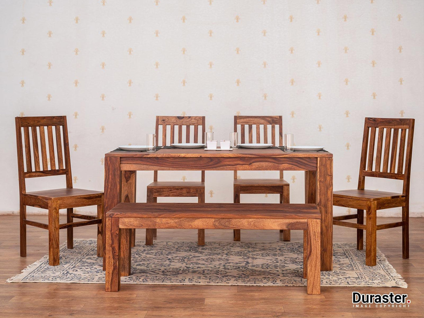Dudi Furniture Vismit Premium Solid Sheesham wood Dining Set