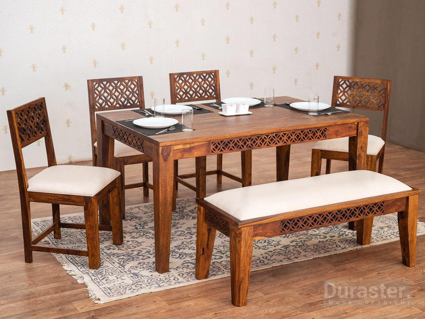 Dudi Furniture Vismit Solid Sheesham wood Dining Table