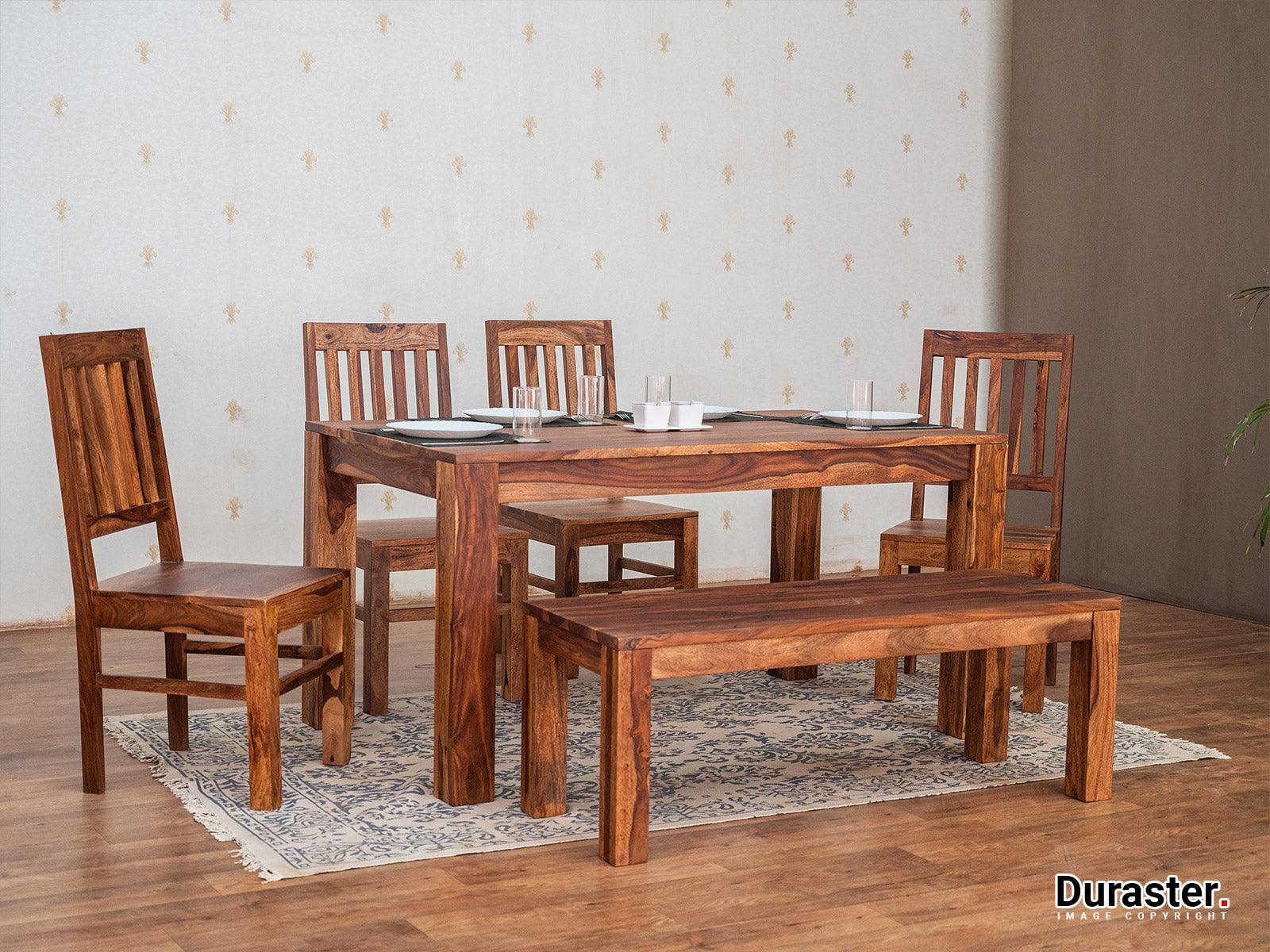 Dudi Furniture Vismit Transitional Solid Sheesham wood Dining Table