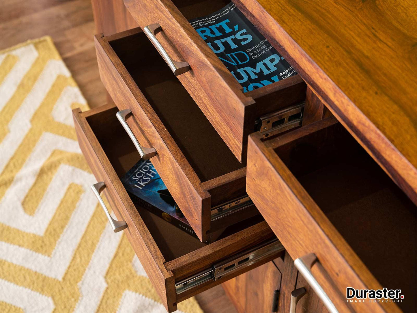 Dudi Furniture Vismit Contemporary Sheesham wood Sideboard Cabinet