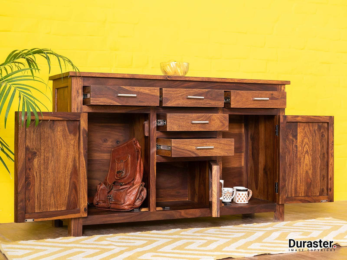 Dudi Furniture Vismit Contemporary Sheesham wood Sideboard Cabinet