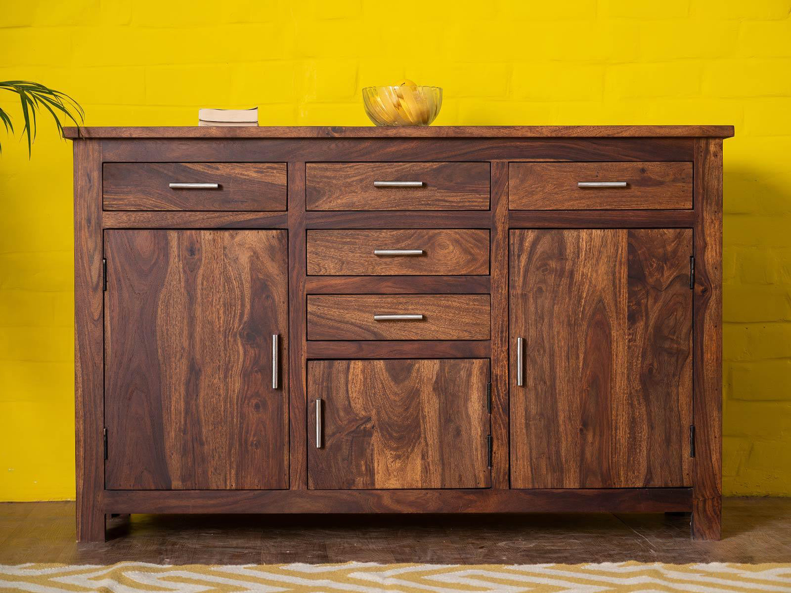 Dudi Furniture Vismit Contemporary Sheesham wood Sideboard Cabinet