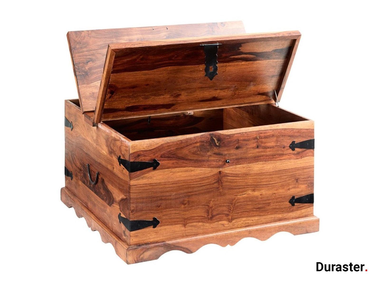 Dudi Furniture Vismit Solid Sheesham wood Storage Trunk / Coffee Table
