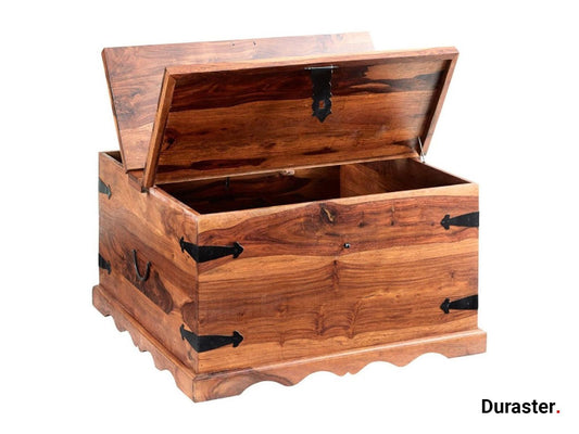 Dudi Furniture Vismit Solid Sheesham wood Storage Trunk / Coffee Table