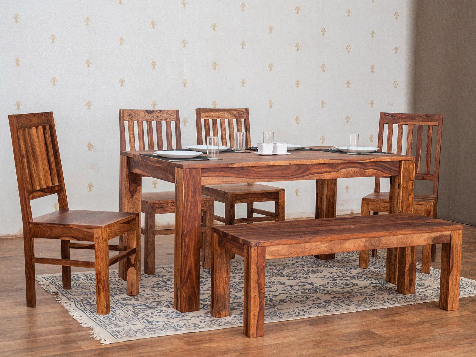 Dudi Furniture Vismit Premium Solid Sheesham wood Dining Set