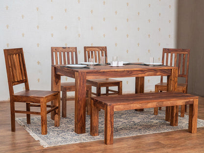 Dudi Furniture Vismit Premium Solid Sheesham wood Dining Set