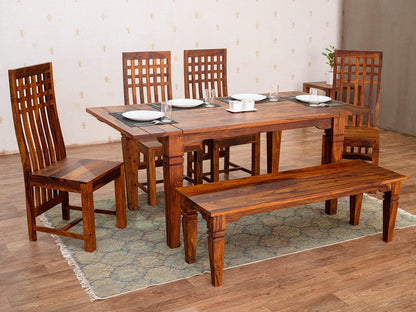 Dudi Furniture Vismit Solid Sheesham wood Dining Set