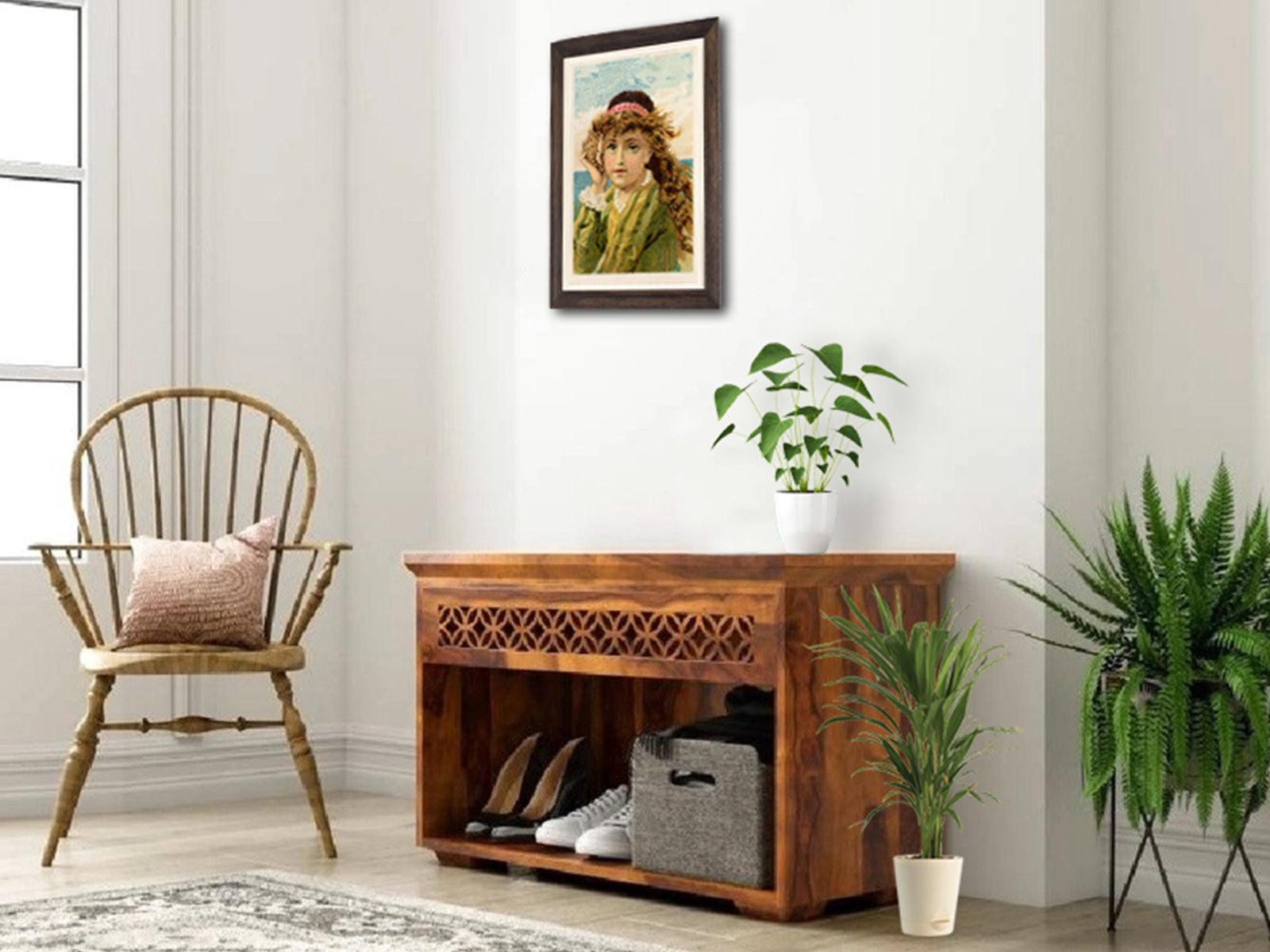 Dudi Furniture Vismit Stylish Sheesham Wood Shoe Cabinet