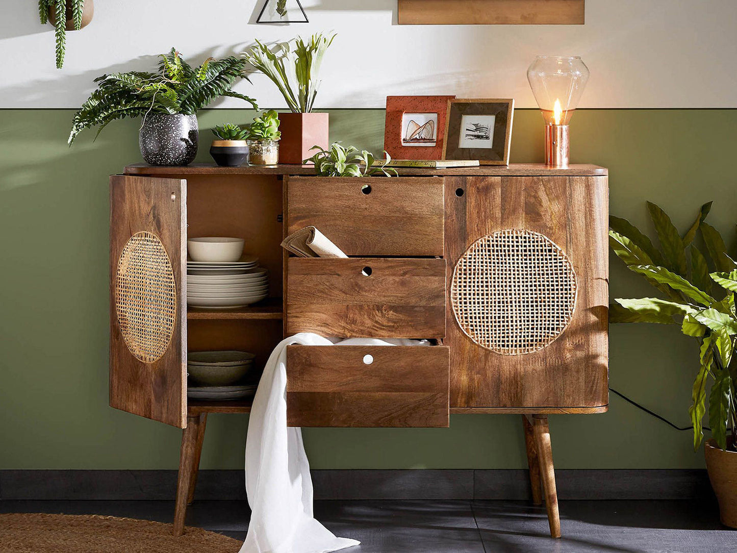 Dudi Furniture New York Wooden Sideboard Cabinet