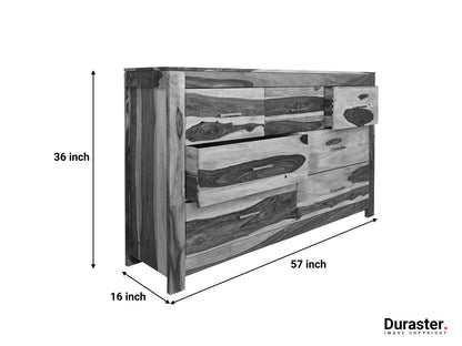 Dudi Furniture Raygoor Solid Sheesham wood 7 Drawers Chest