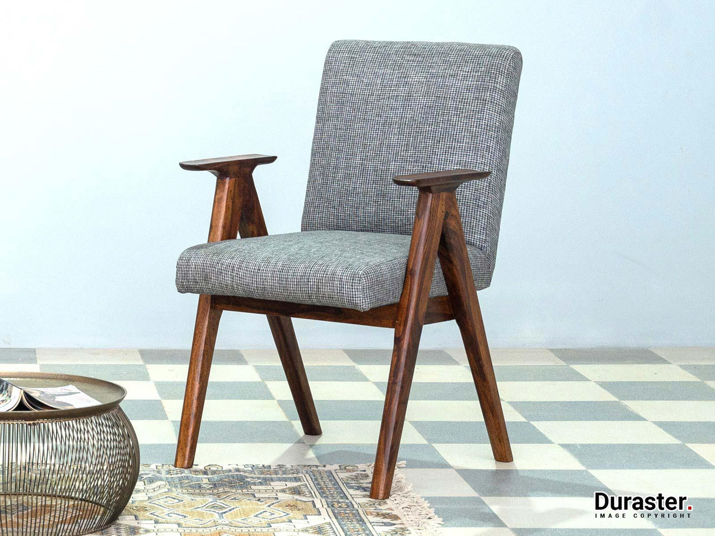 Dudi Furniture Ummed Modern Sheesham Wood Arm Chair