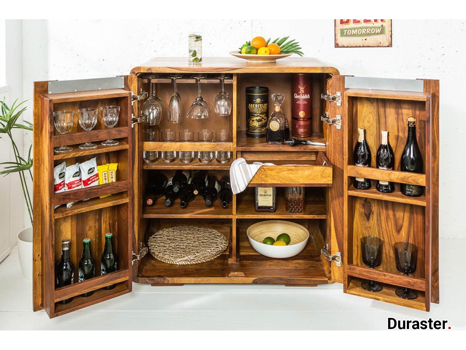 Dudi Furniture Buckingham Modern Sheesham Wood Bar Cabinet