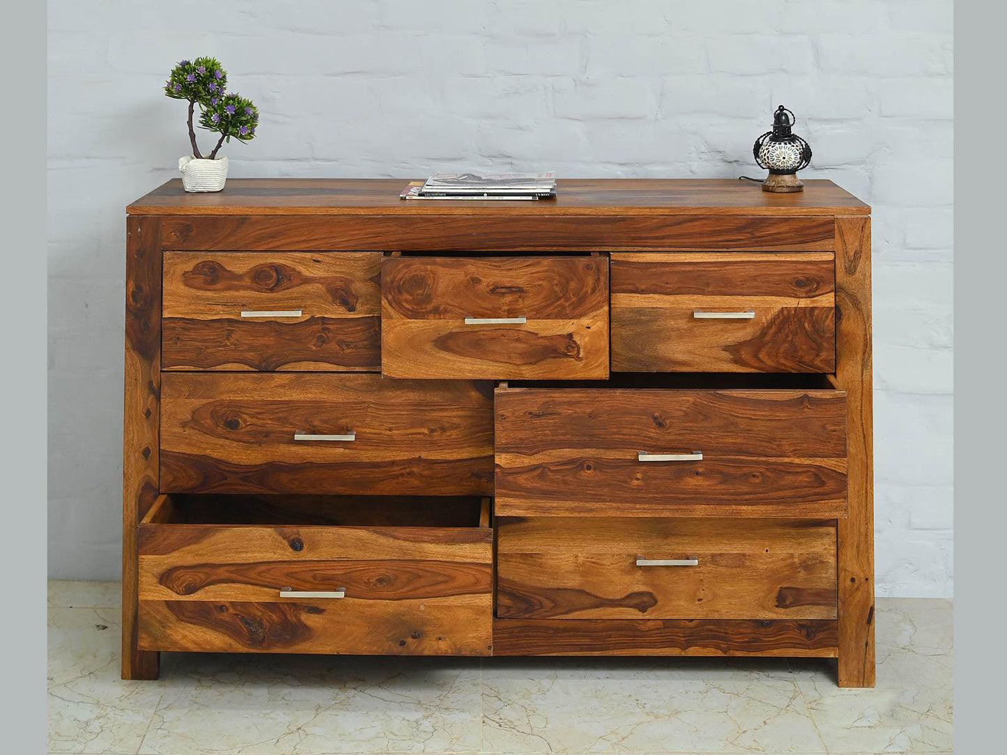 Dudi Furniture Raygoor Sheesham Wood 7 Drawers Chest