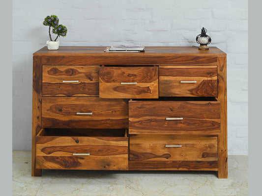 Dudi Furniture Raygoor Sheesham Wood 7 Drawers Chest